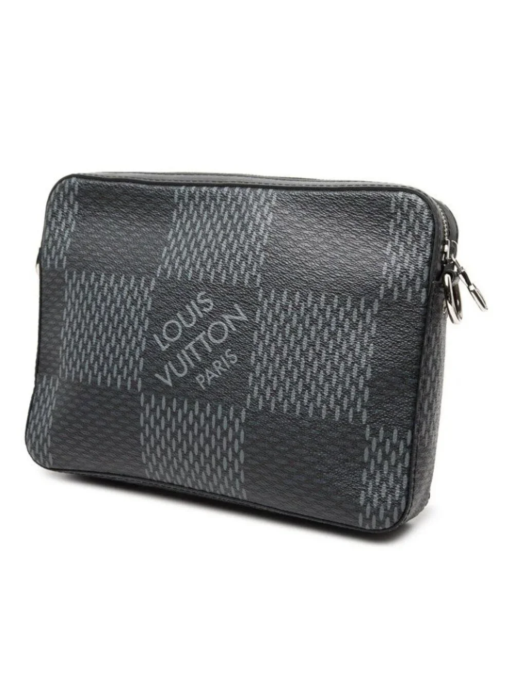 Louis Vuitton Damier Graphite Trio Messenger Shoulder Bag Black Leather